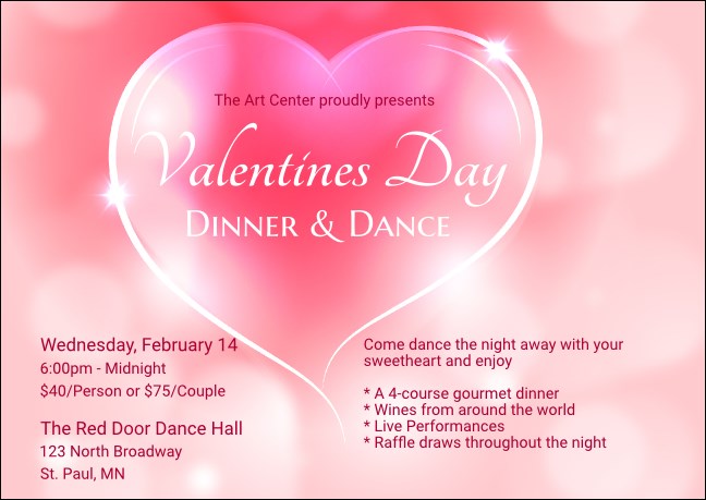 Valentines Day Date Postcard Product Front