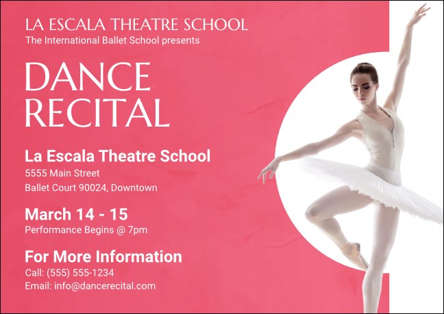 Ballet Dance Recital Postcard Product Front