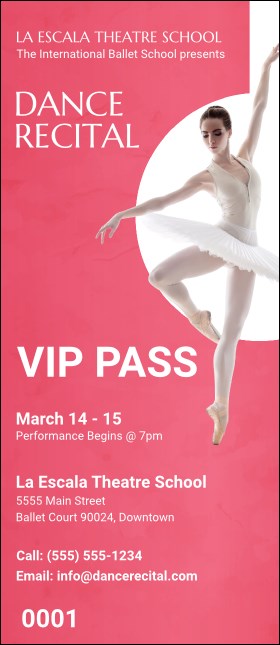 Ballet Dance Recital VIP Pass Product Front