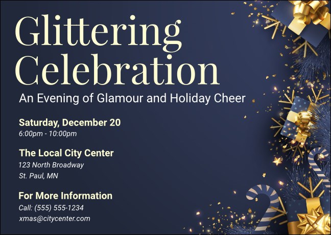 Glittering Celebration Postcard Product Front