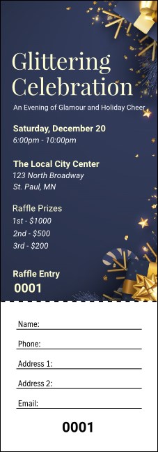 Glittering Celebration Raffle Ticket