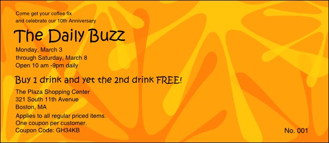 Orange Fun Coupon 2 Product Front