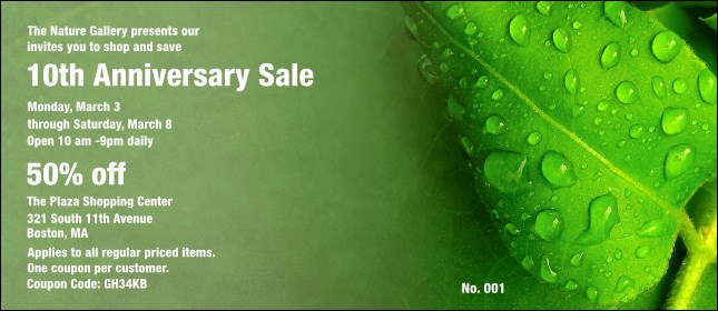 Raindrops Coupon 2 Product Front