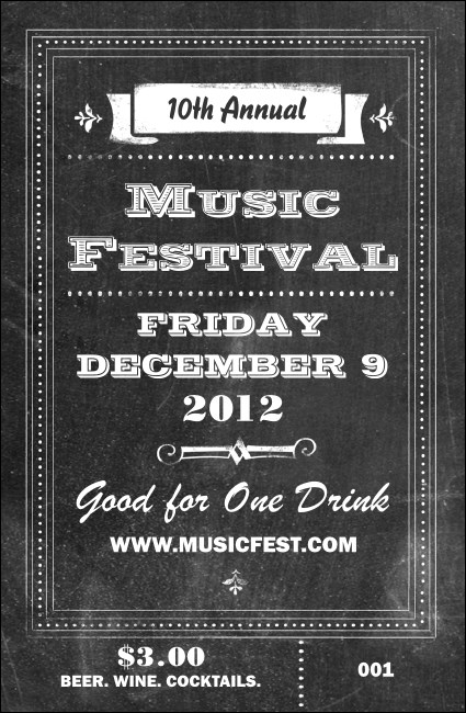 Retro Chalkboard Drink Ticket Product Front