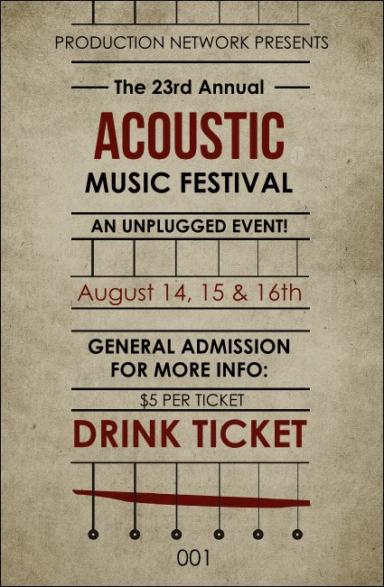 Acoustic Strings Drink Ticket