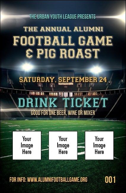 American Football Lights Drink Ticket