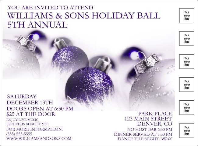 Christmas Ornament Purple Flyer Product Front