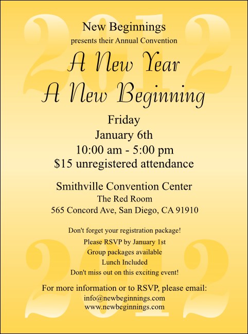 Year Flyer (Gold) Product Front