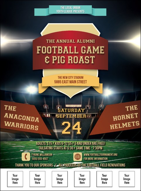 American Football Lights Logo Flyer Product Front