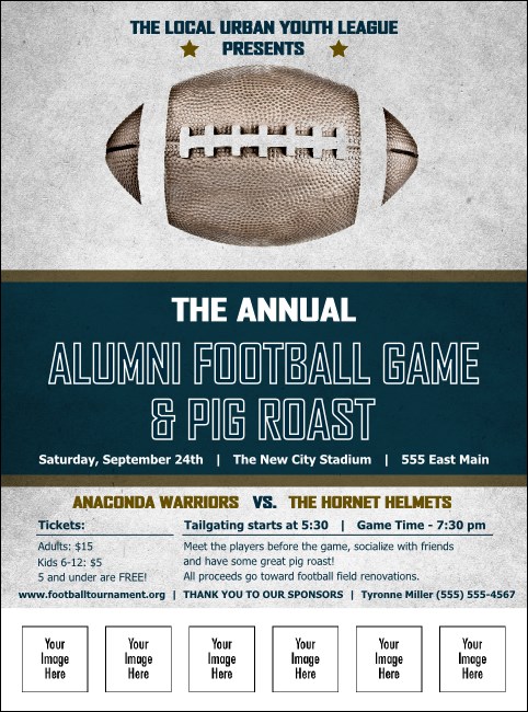 American Football Blue Logo Flyer Product Front