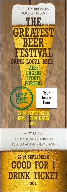 Beer Festival Event Ticket Product Front