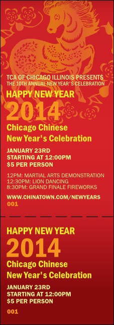 Chinese New Year 2014 Event Ticket Product Front