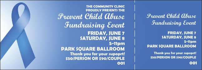 Blue Ribbon Event Ticket Product Front