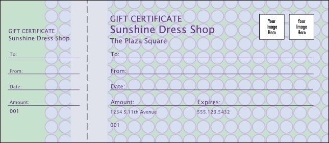 Pastel Polka-Dot Gift Certificate