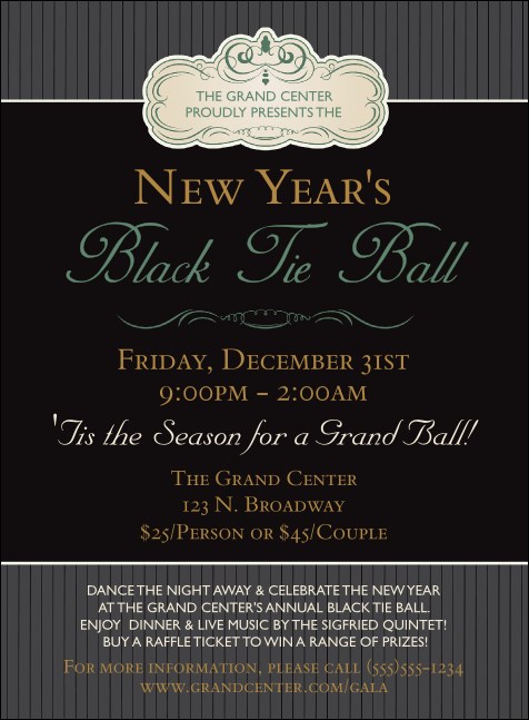 Classic Black Pinstripe Invitation Product Front