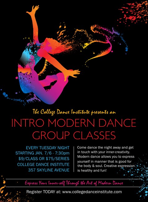 Modern Dance Black Invitation Product Front