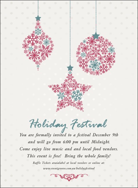 Snowflake Ornament Invitation Product Front