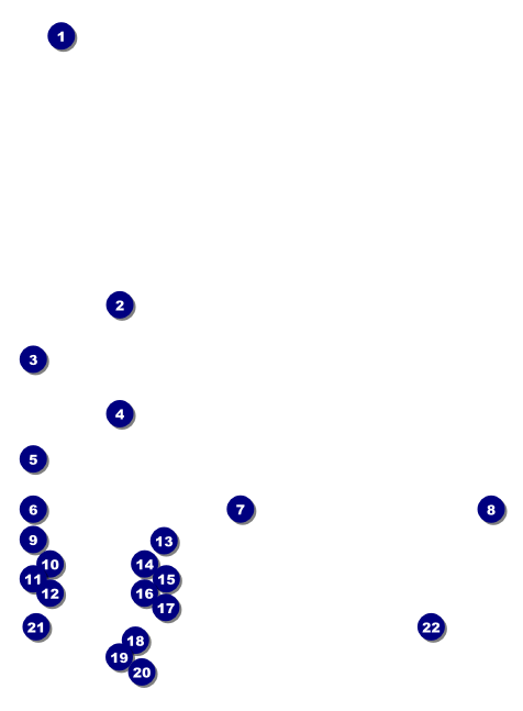 American Football Blue Invitation Front Field Markers