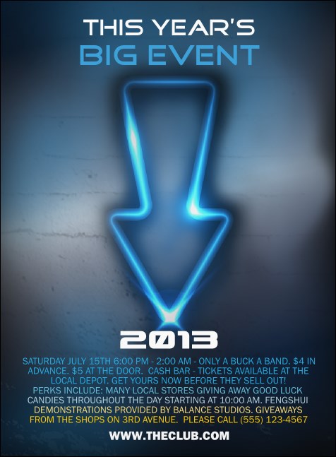 Night Club Neon Invitation Product Front