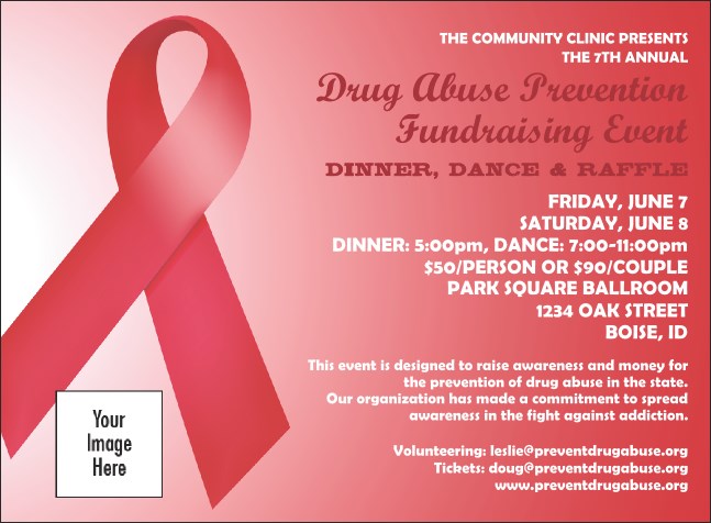 Red Ribbon Invitation Product Front