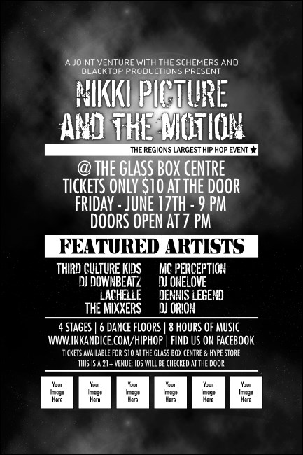 Galaxy Hip Hop Black and White Poster Product Front