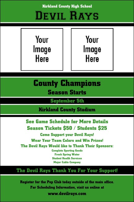 Sports Poster 002 in Green and Black Product Front