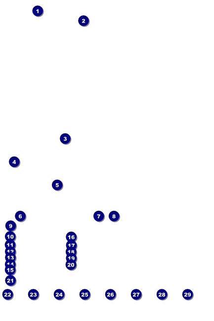 American Football Blue Logo Poster Front Field Markers