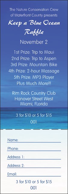 Nature Series - Blue Ocean Raffle Ticket Product Front