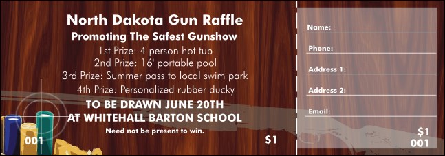 Gun Raffle Ticket Product Front