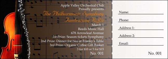 Symphony Raffle ticket Product Front