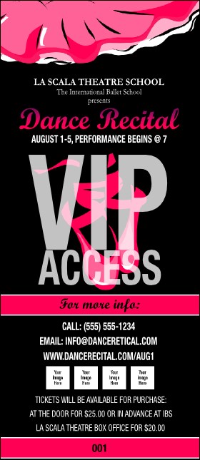 Dance Recital VIP Pass Product Front