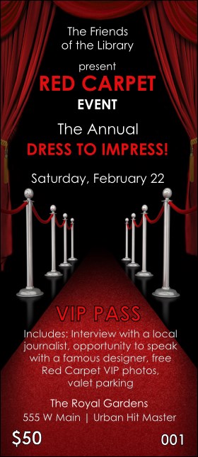 Red Carpet VIP Pass Product Front