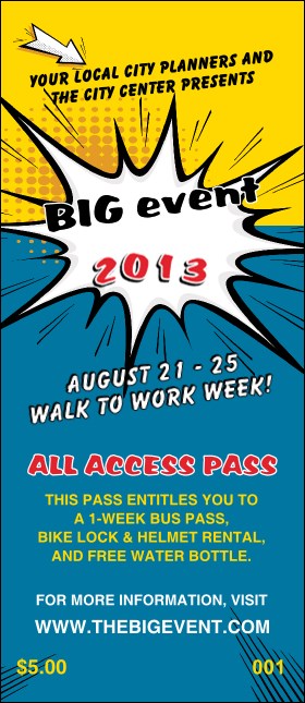 Retro Comic Book VIP Pass Product Front