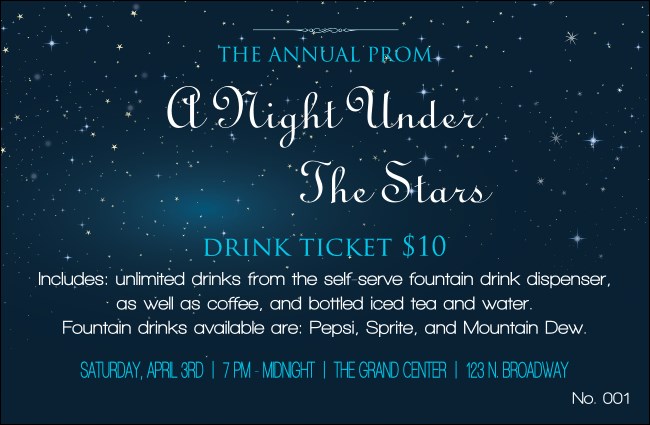 Star Theme Drink Ticket