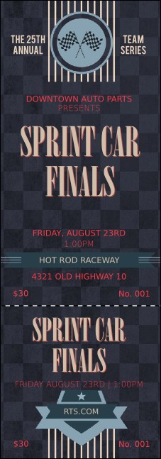 Car Racing Event Ticket Product Front