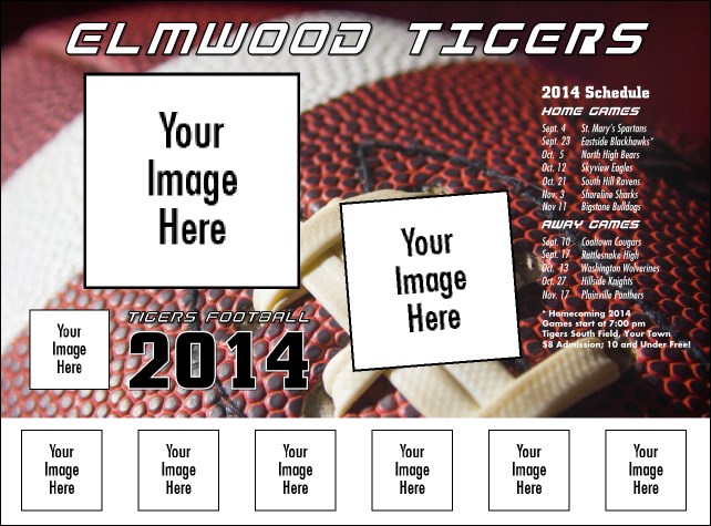 American Football Schedule Logo Flyer Product Front