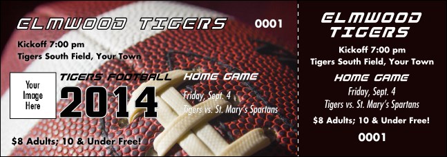 Football Schedule Event Ticket Product Front
