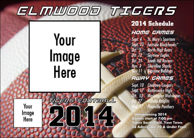 American Football Schedule Postcard Product Front