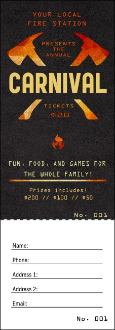 Fire Department Raffle Ticket Product Front