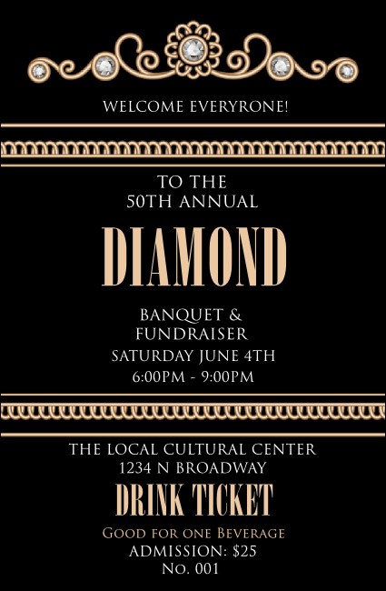 Diamonds Black Drink Ticket Product Front