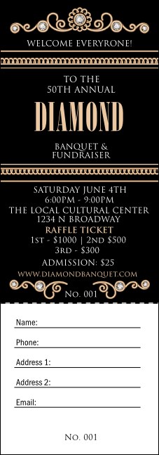 Diamonds Black Raffle Ticket Product Front