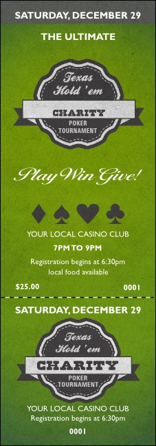Texas Hold 'Em Event Ticket Product Front