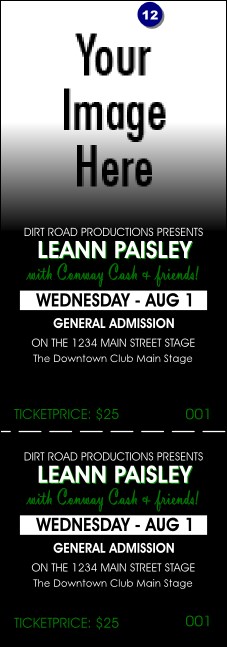 Your Photo Concert Event Ticket Green