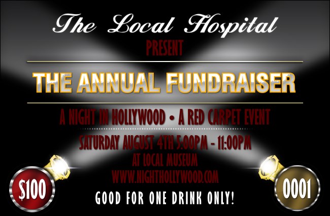 Hollywood Lights Drink Ticket Product Front