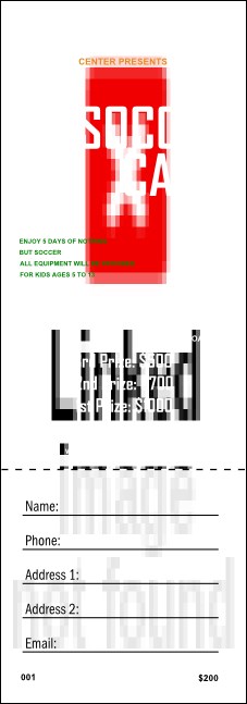 Soccer Camp Raffle Ticket Product Front