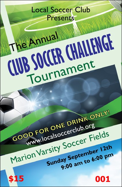 Soccer Ribbon Drink Ticket Product Front
