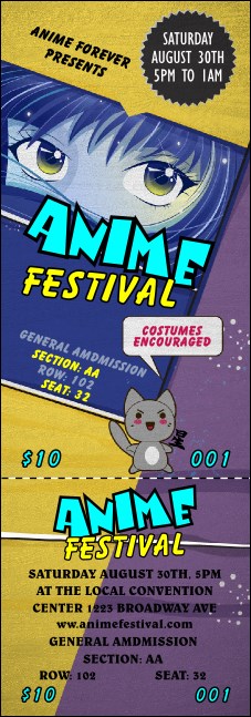 Anime Reserved Event Ticket