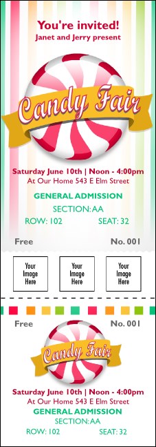 Candy Reserved Event Ticket Product Front