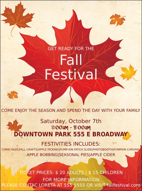 Fall Leaves Flyer Product Front