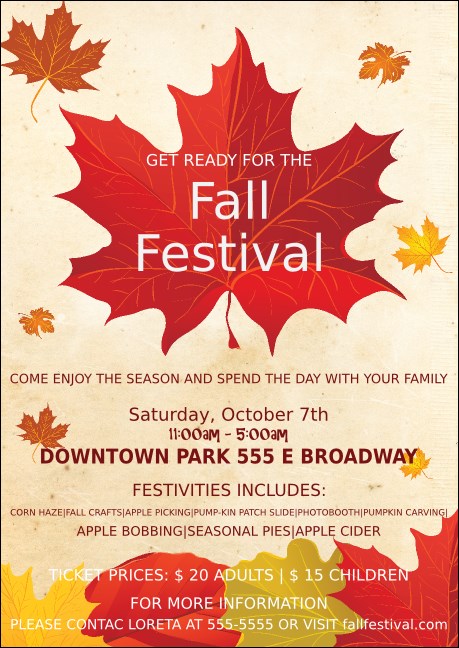 Fall Leaves Postcard Product Front